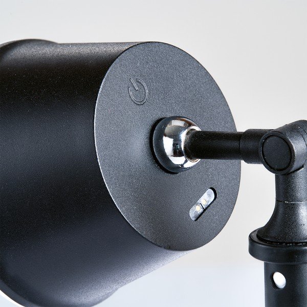 Melna LED galda lampa ar metāla abažūru (augstums 34 cm) Voet – Fischer & Honsel-image-3