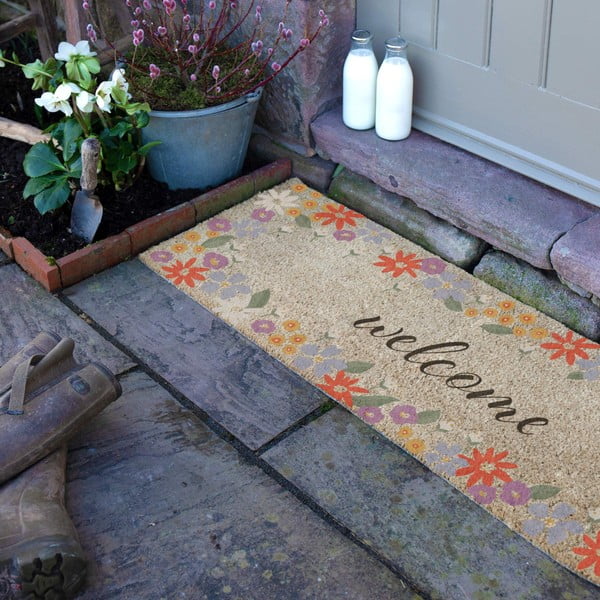 Kokosšķiedras kājslauķis 40x120 cm Welcome Floral – Artsy Doormats-image-2