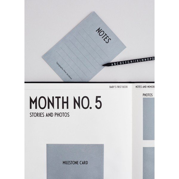 Melna bērnu atmiņu grāmata Design Letters Baby's First Book-image-4