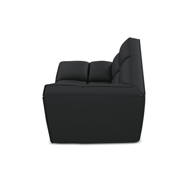 Melna modulārā dīvāna daļa no ādas imitācijas Kalai – Makamii-image-3