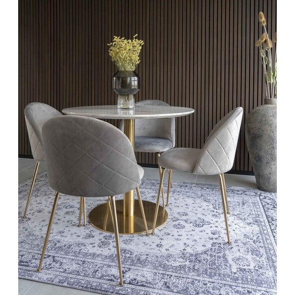 Apaļš ēdamgalds ar marmora imitācijas galda virsmu ø 90 cm Bolzano – House Nordic-image-1