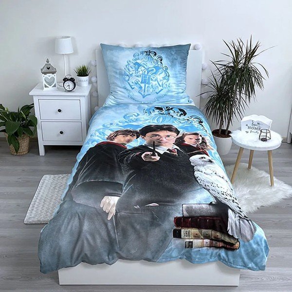Mikrošķiedras bērnu gultas veļa vienvietīgai gultai 140x200 cm Harry Potter – Jerry Fabrics-image-1