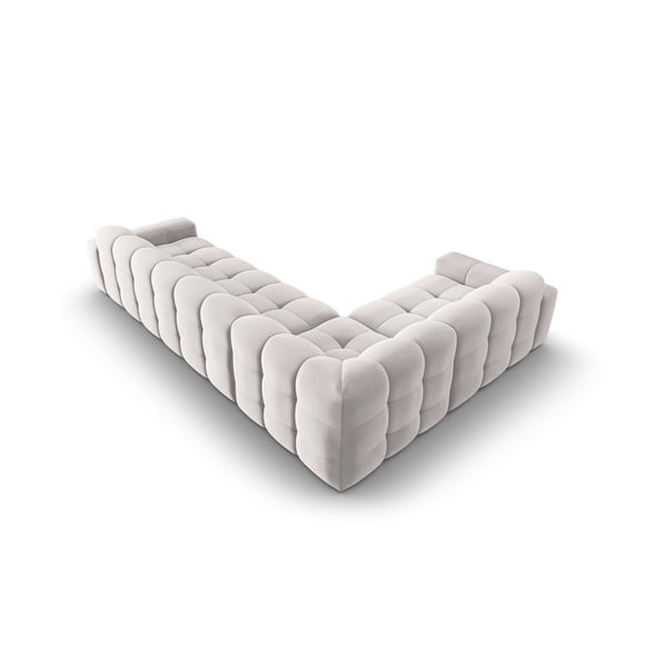 Gaiši pelēks samta stūra dīvāns (kreisais stūris) Kendal – Micadoni Home-image-4