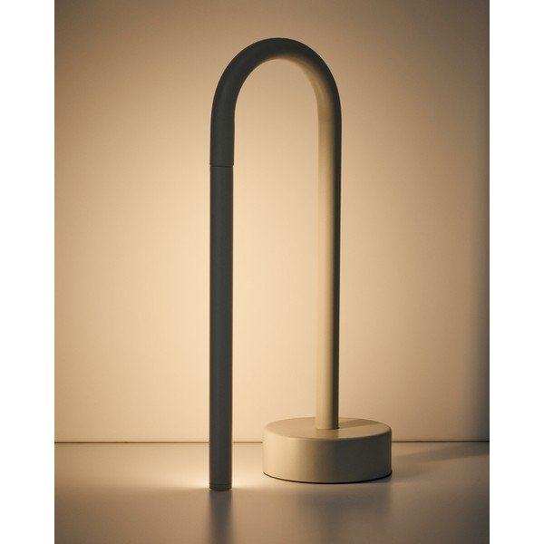 Ziloņkaula krāsas metāla LED galda lampa (augstums 30 cm) Bow – Kave Home-image-2