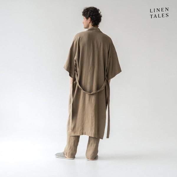 Haki lina halāts izmērs L/XL Summer – Linen Tales-image-4