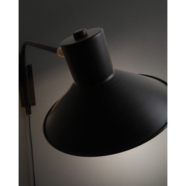 Melna sienas lampa ø 20 cm Aria – Kave Home-image-3