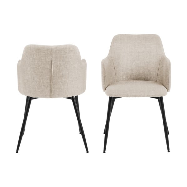 Krēmkrāsas polsterēti ēdamistabas krēsli (2 gab.) Ilsa – Actona-image-4