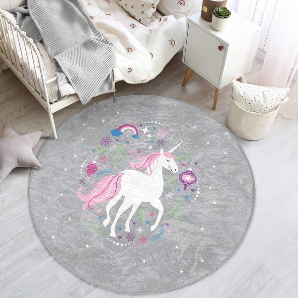 Pelēks bērnu paklājs ø 120 cm Comfort – Mila Home-image-1