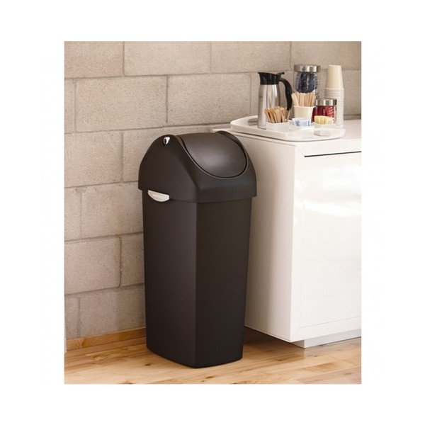 Simplehuman Melna atkritumu urna ar grozāmu vāku, 60 l-image-1