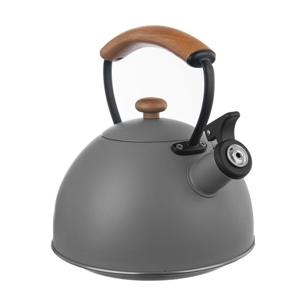 Pelēka nerūsējošā tērauda tējkanna 3 l Wooden – Orion-image-1