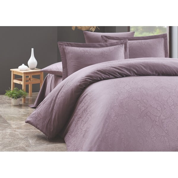 Violeta kokvilnas gultas veļa divvietīgai gultai Şaheser Şah, 240 x 260 cm