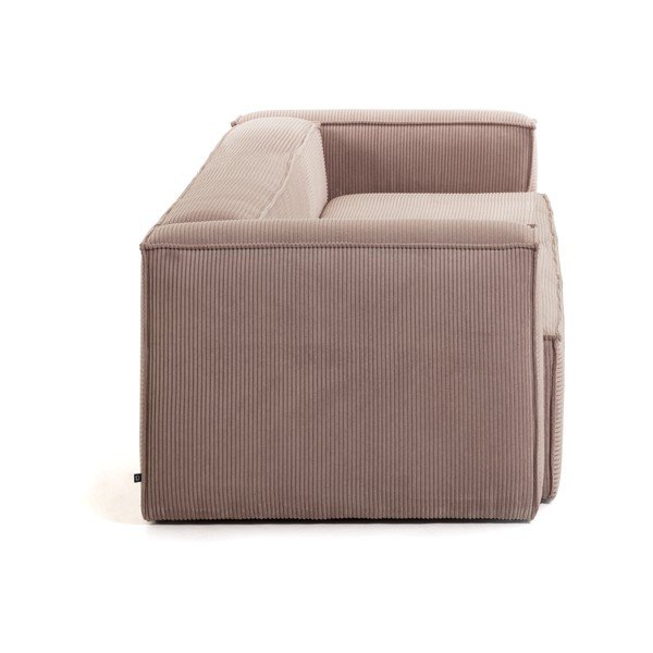 Rozā velveta dīvāns Kave Home Blok, 240 cm-image-4