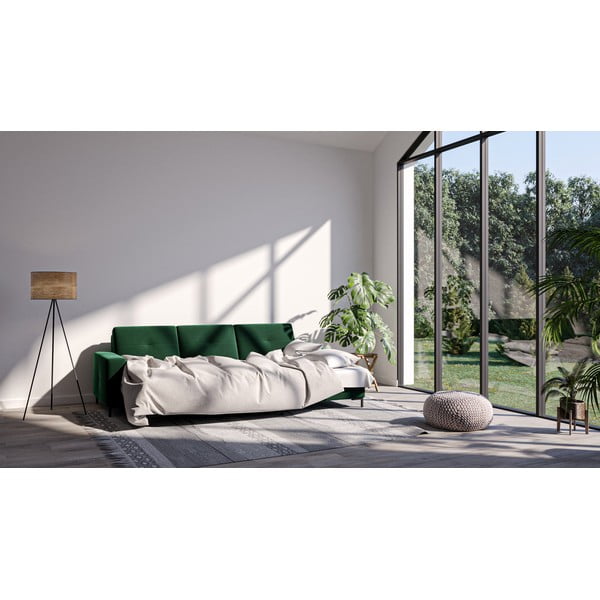 Tumši zaļš samta stūra dīvāns Ghado Moor, labais stūris-image-1