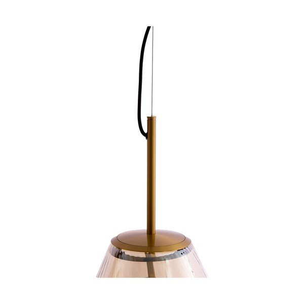Dzintara dzeltena piekaramā lampa ar stikla abažūru Leona – Light & Living-image-3