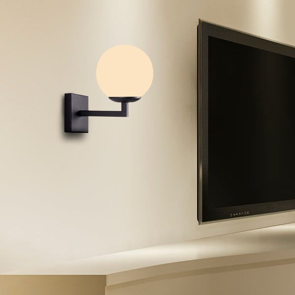 Melna metāla sienas lampa ø 15 cm Profil – Squid Lighting-image-3