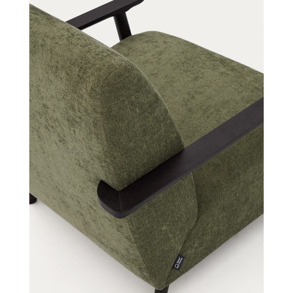 Zaļš atpūtas krēsls no šenila auduma Meghan – Kave Home-image-4