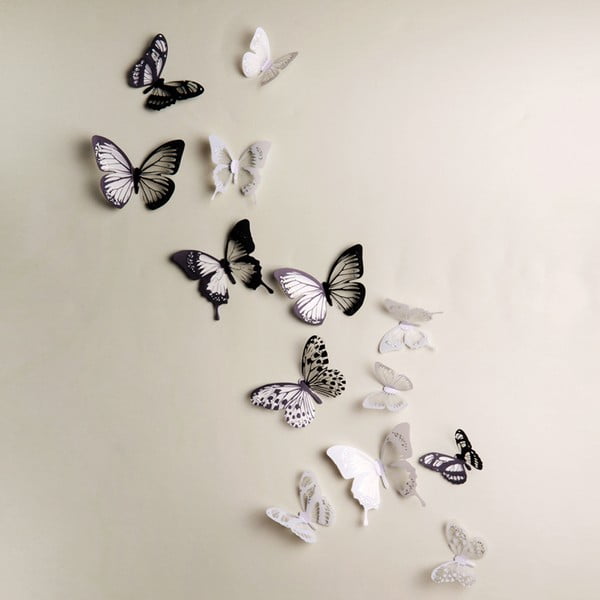 18 uzlīmju komplekts ar 3D efektu Ambiance Butterflies Chic