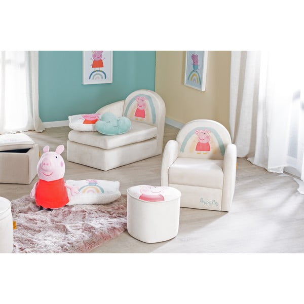 Balts samta bērnu atpūtas krēsls Peppa Pig – Roba-image-1