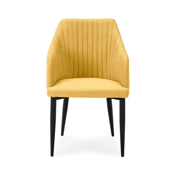 Dzelteni polsterēti ēdamistabas krēsli (2 gab.) Nadi – Marckeric-image-2