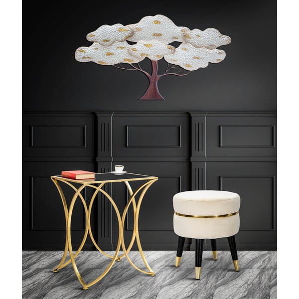 Krēmkrāsas samta kāju soliņš Paris – Mauro Ferretti-image-1