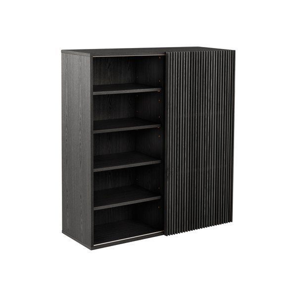 Melna priekšnama iekārta ar oškoka imitāciju 110x120x40 cm Sion – Jotex