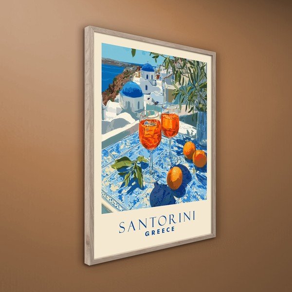 Drukāta glezna ar rāmi 50x70 cm Santorini – Styler-image-3