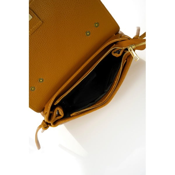 Oranža ādas rokassomiņa Federica Bassi Anna-image-1