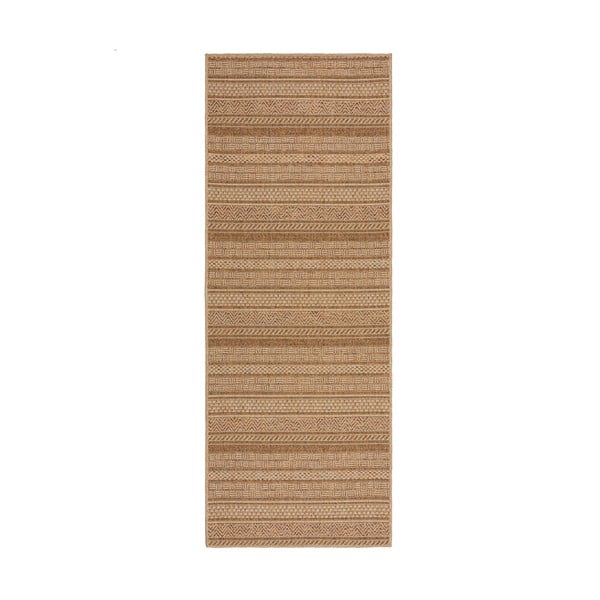 Dabīga toņa āra celiņa paklājs 80x230 cm Farah Stripe – Flair Rugs