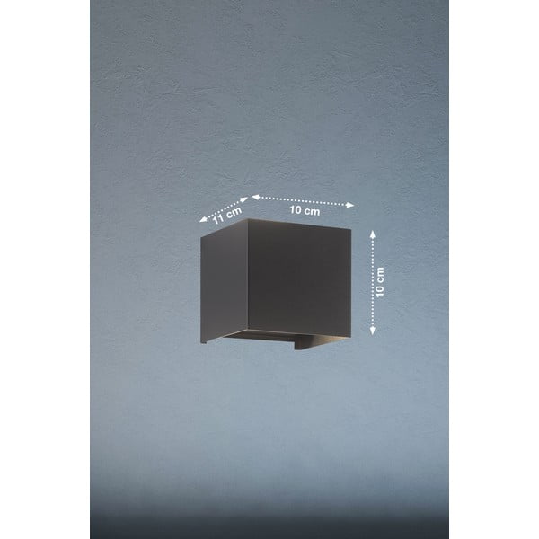 Melna LED sienas lampa – Fischer & Honsel-image-2