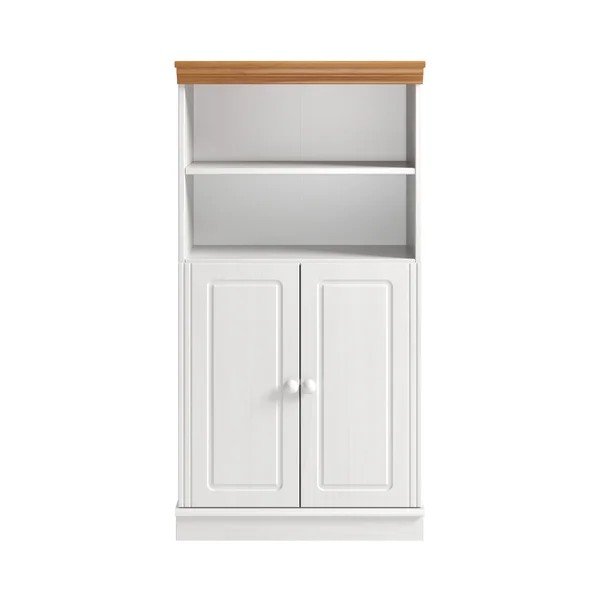 Balts priedes masīvkoka augsts vannas istabas skapis 60x115,5 cm Anita – Støraa