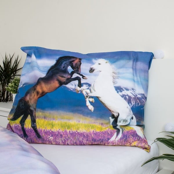 Vienguļamā kokvilnas bērnu gultas veļa 140x200 cm Horse "Meadow" – Jerry Fabrics-image-3
