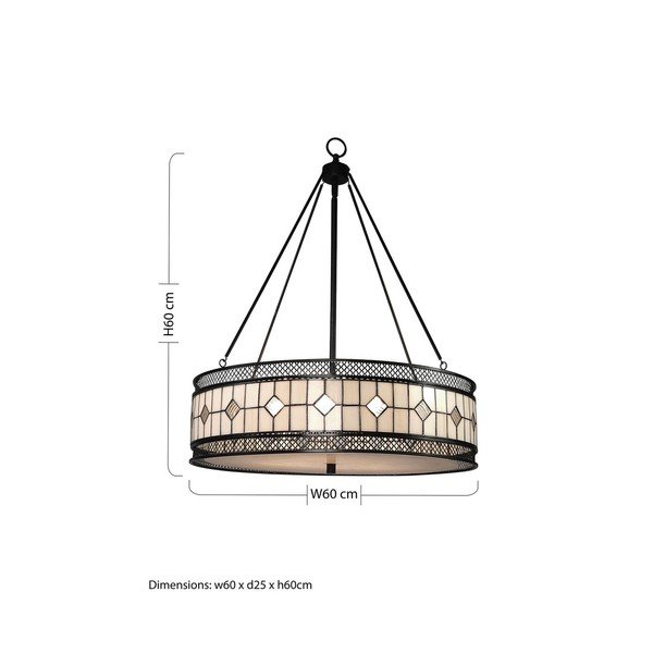 Metāla piekaramā lampa ar stikla abažūru ø 60 cm Waldorf – Premier Housewares-image-4