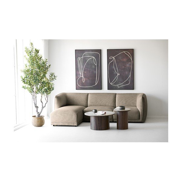 Bēšs stūra dīvāns no šenila auduma (ar kreiso stūri/ar zvilni) Noor – House Nordic-image-1