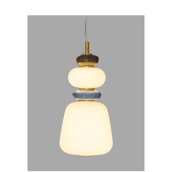 Balta/zelta krāsas metāla LED piekaramā lampa ar regulējamu spilgtumu ar porcelāna abažūru/ar stikla abažūru ø 17 cm Palo – Nova Luce-image-1