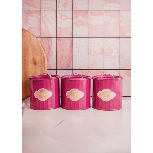 Sarkanas tērauda pārtikas burkas (3 gab.) – Kitchen Craft-image-1