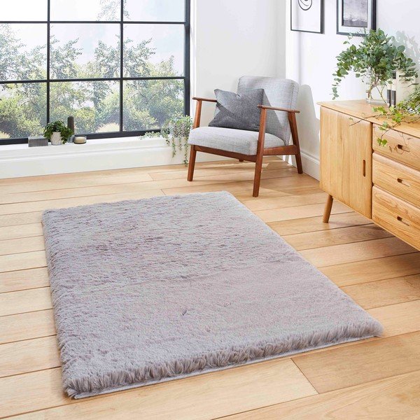 Pelēks paklājs 60x120 cm Super Teddy – Think Rugs-image-2
