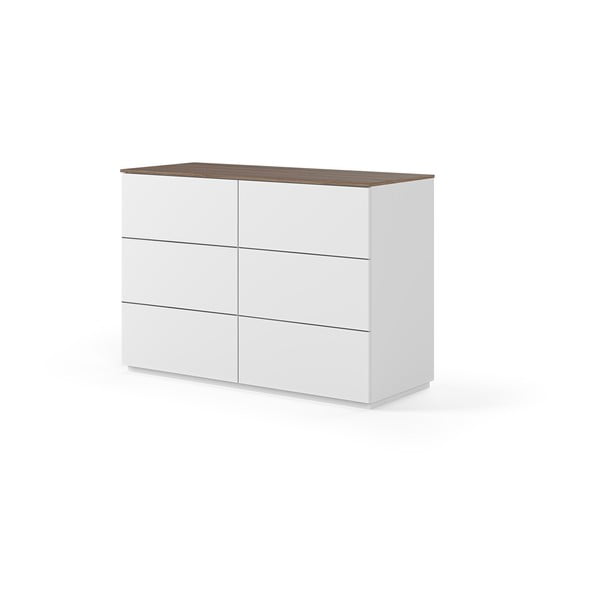 Balta kumode ar valriekstkoka imitācijas virsmu, 120 x 84 cm Join – TemaHome-image-2