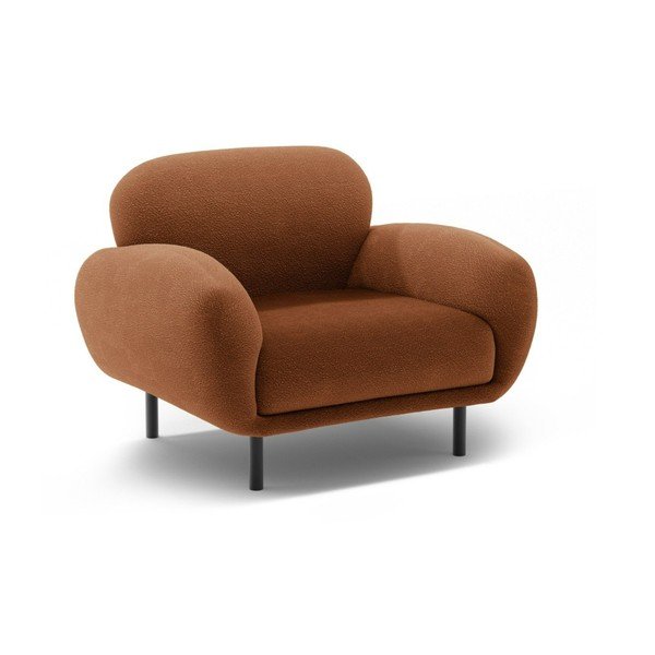 Terakotas oranžs atpūtas krēsls no buklē auduma Poppy – Micadoni 