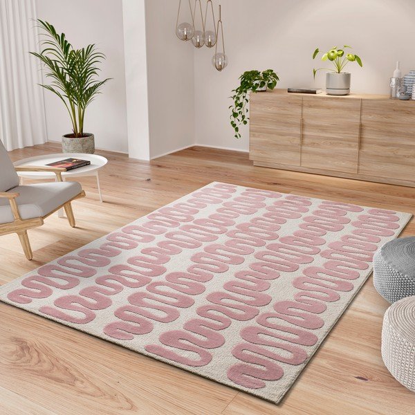 Rozā/krēmkrāsas paklājs 120x170 cm Flashy – Universal-image-1