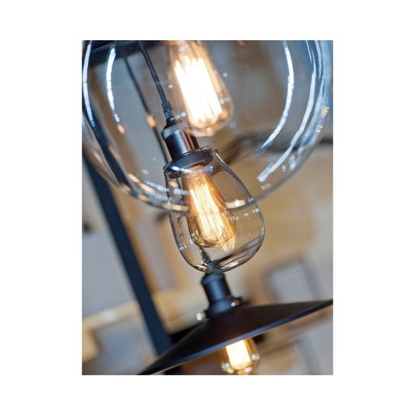 Melna piekaramā lampa ar stikla abažūru ø 30 cm Warsaw – it's about RoMi-image-2