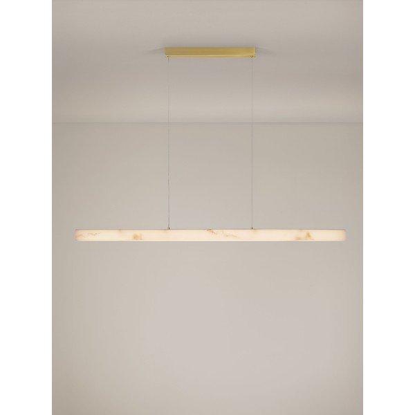 Balta/misiņa krāsas LED piekaramā lampa ar akmens imitāciju ar regulējamu spilgtumu Vaster – Nova Luce-image-4