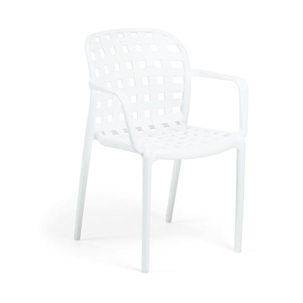 Balts dārza krēsls ar tērauda kājām Kave Home Onha