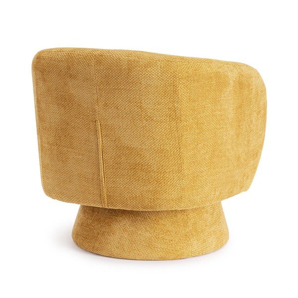 Sinepju dzeltens grozāms atpūtas krēsls no šenila auduma Julienne – Bizzotto-image-4