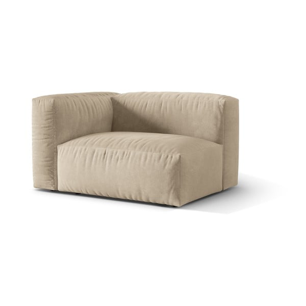 Bēša samta modulārā dīvāna daļa (ar kreiso stūri) Martina – Micadoni -image-1