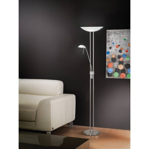 Matētas sudraba krāsas stāvlampa ar stikla abažūru (augstums 180 cm) BAYA – EGLO-image-2