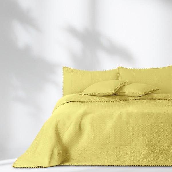 Dzeltens gultas pārklājs AmeliaHome Meadore, 170 x 270 cm