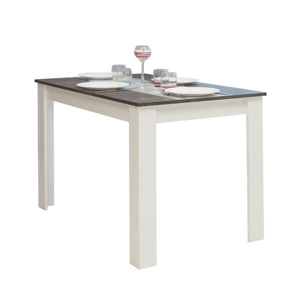 Balts ēdamgalds ar betona virsmu 110x70 cm Nice - TemaHome -image-4