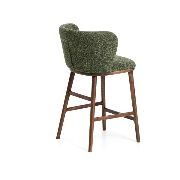 Tumši zaļš polsterēts bāra krēsls (sēdekļa augstums 65 cm) Ciselia – Kave Home-image-3