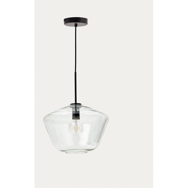 Melna piekaramā lampa ar stikla abažūru ø 34 cm Mao – Kave Home-image-2