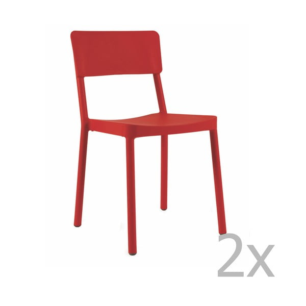 2 sarkanu dārza krēslu komplekts Resol Lisboa